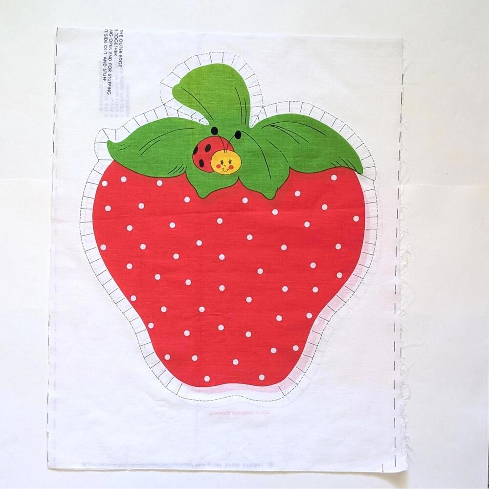 1980 Vintage Strawberry Shortcake Cut & Sew Panel - Soft Toy - Pillow - Picture 3 of 9